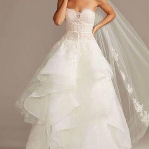 Elegant Strapless Wedding Gown -Oleg Cassini